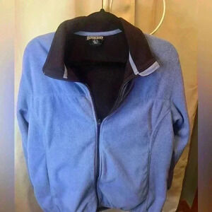 Lands End Fleece Jacket Periwinkle Full Zip size large 14-16
